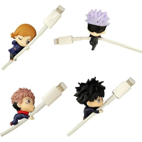 USB Cable Jujutsu Kaisen Hugcot Anime Figures Manga Itadori Yuji Data Cable Protective Cover Figure Cartoon Kawaii Kids Toy Gift