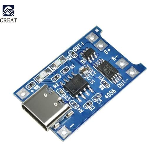 TC4056A Type-C USB 5V 1A 18650 Lithium-ion Battery Lithium Battery Charger Board Overcharge Discharge Protection Module