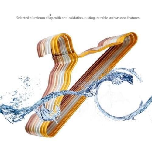 50Pc Thicker Space Aluminum Hangers Home Seamless Hanger Anti-slip Drying Racks Luxurious Golden Windproof Dress Clothes Hanger