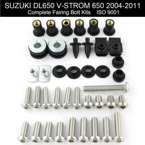 For Suzuki DL650 V-Strom 650 2004-2011 Complete Full Fairing Bolts Kit Speed Nut Fairing Clips Stainless Steel