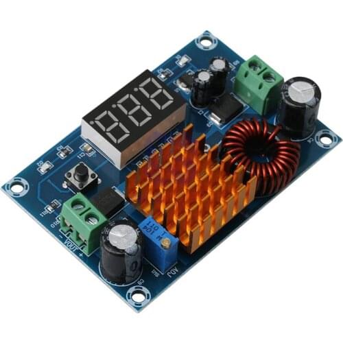 XH-M411 DC-DC 5-45V 5A Step Up Converter Boost Module 3 Digit LED Display Power Supply Board Modules with Coil Heatsink