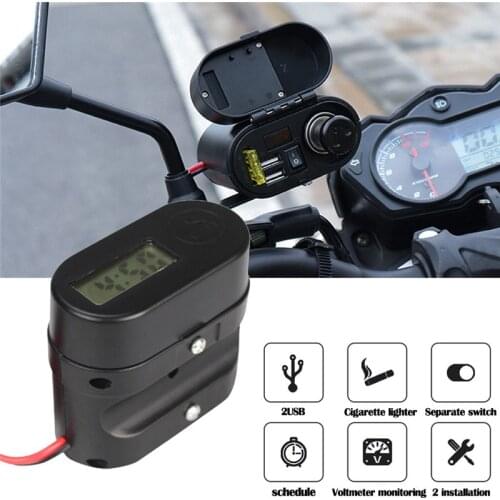 CARPRIE Motorcycle Car Charger 12V Car Motorcycle Cigarette Lighter Power Plug Socket with Dual USB Car Charger m29