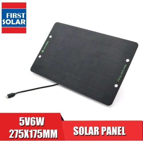Solar Battery Charger Micro USB port 5V 1200mA Charge Regulators Solar Panel 6W Outdoor Power Li-ion Batteries Android