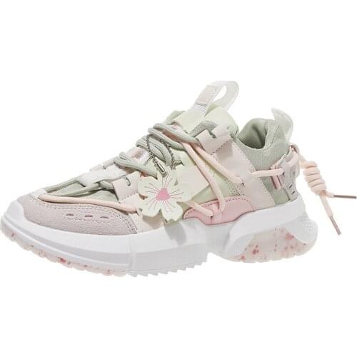 2021 Spring Fashion Women Vulcanized Shoes New Student Korean Sakura Style Fairy Sneakers Woman Breathable Thick Sole Dad Shoes