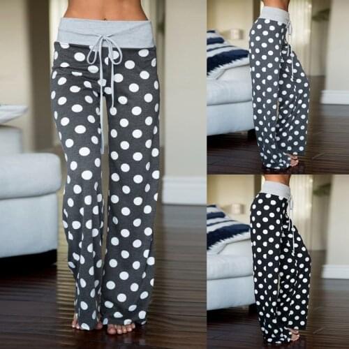 Womens Vintage Casual Printed Leggings Comfy Pajama Pants Lounge Palazzo Trousers Pants Mujer Cintura Alta 2021 New