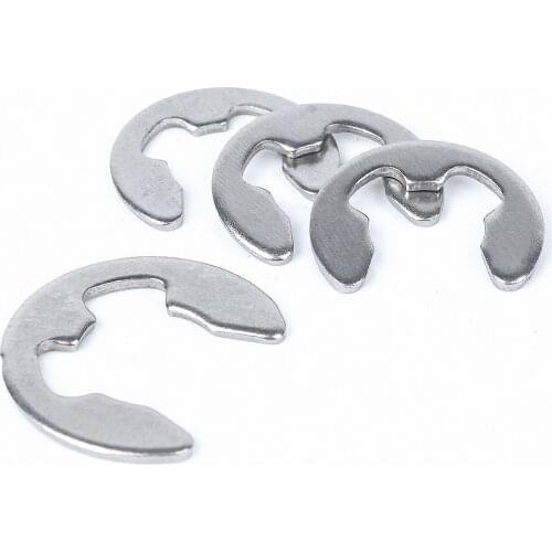 10-100pcs M1.5 to M15 304 Stainless Steel Stainless Steel E Clip Circlip washer Retaining Ring for Shaft Fastener GB896