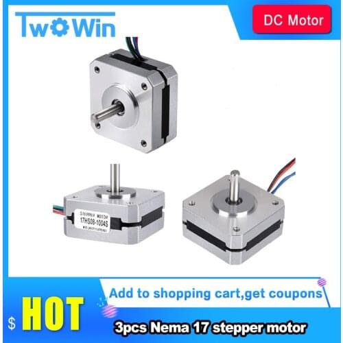 3pcs Nema 17 stepper motor 1A 13N.cm holding torque 4 lead 1.8 degrees 42 motor, used for 3D printer hobby CNC router XYZ