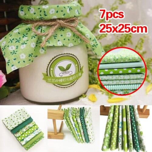 7pcs 100% Cotton Diy Cloth Set 25*25cm Small Floral Cloth New Design Patchwork Cloth Head Diy Cloth Set Cloth Doll Clothes
