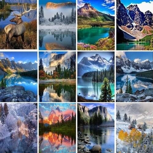 DIY 5D Diamond Painting Landscape Rhinestone Art Picture Full Square/Round Landscape Diamond Embroidery Rhinestone Mosaic Gift