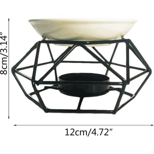 Aromatic Oil Burner, Geometric Ceramic Essential Oil Candle Holder Wax Melt Burner Warmer Melter fragrance for Home Office P31E