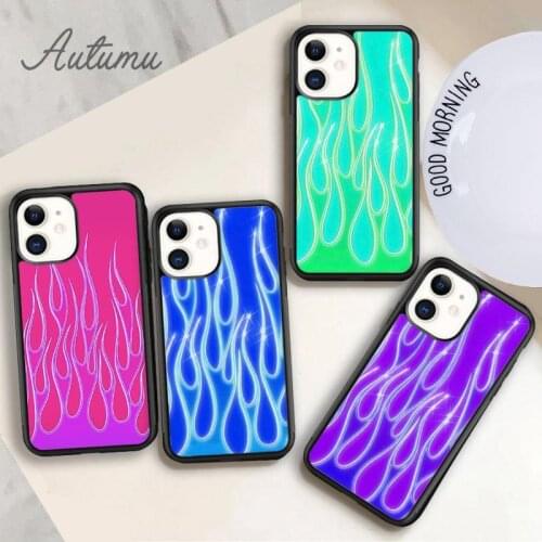 Fire flames Phone Case for iPhone 11 12 Pro Max mini X XR XS SE 2020 5 6S 7 8 Plus Samsung Galaxy S8 S9 S10 Cover shell