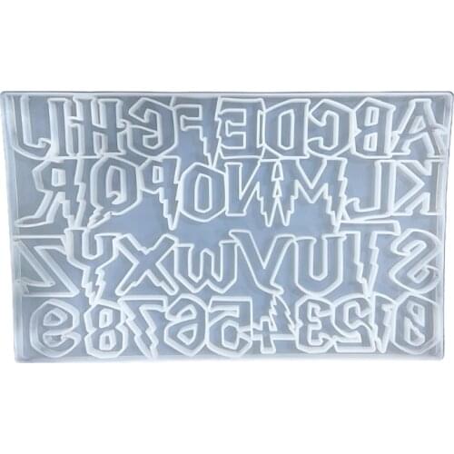 English Alphabet Numbers Mold Pendant Keychain Silicone Mold with Hole Keyring Pendant Handmade Mold Halloween Gift Jewelry