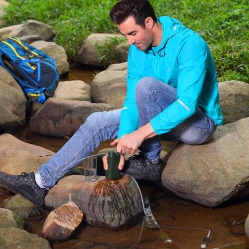 Go fishing with miniwell portable water filter