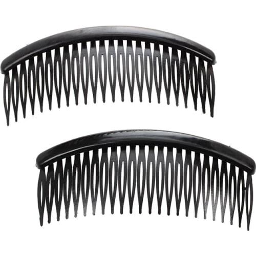 Hot New Practical Black Plastic 24 Teeth Hair Comb Clip Clamp 2 Pcs for Lady Girls