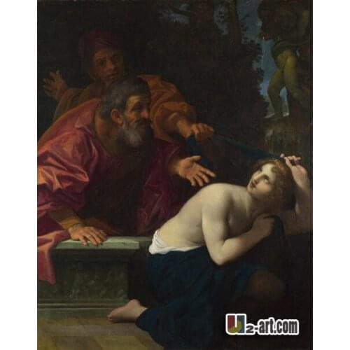 Canvas Prints (Ludovico Carracci Susanna and the Elders) fine art modern oil painting printed paintings decoration Religion-239