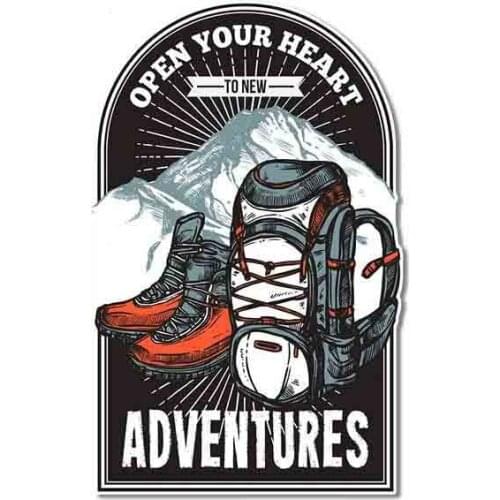 Creative 13cm X 8.2cm for Adventure Lettering Emblem Print Funny Car Stickers Sunscreen Vinyl Car Wrap Laptop Decals