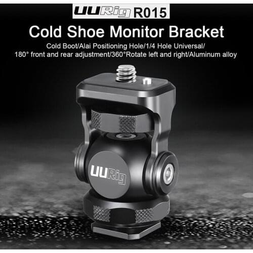 UURig R015 Monitor Bracket Mini Ballhead Gimbal With Cold Shoe Mount for Smartphone Nikon Canon Sony DSLR Camera Accessories