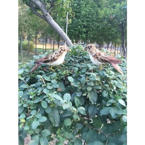 A pair small simulation sparrow toys polyethylene & furs mini bird models gift about 12cm 1275