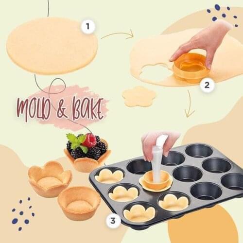 Pastry Dough Tamper Kit Pastry Egg Tart Shell Molds Pastry Egg Muffin Cupcake Mold Baking Kitchen Pastry Cake Decoration Tools