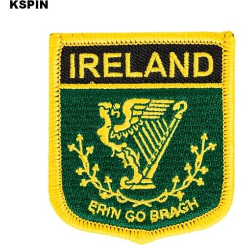 Ireland Flag Embroidery Patches Iron on Saw on Transfer patches Sewing Applications for Clothes in Home&Garden