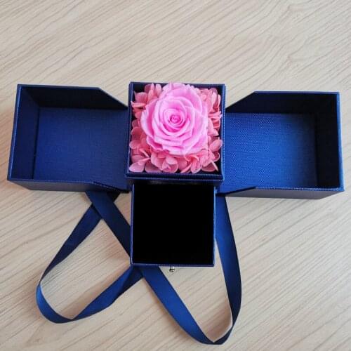 Unfade Flower Dried Flower Jewelry Gift Box With 100 Languages I Love You For Valentines Day Christmas Girlfriend Birthday Gift