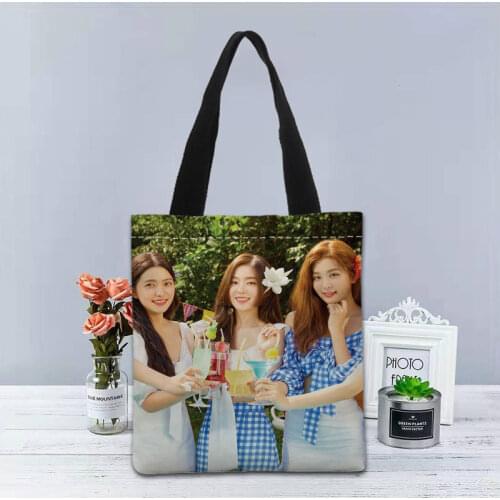 New Custom Red Velvet printed Handbag canvas tote bags shopping travel Casual Useful Shoulder Bag women bag
