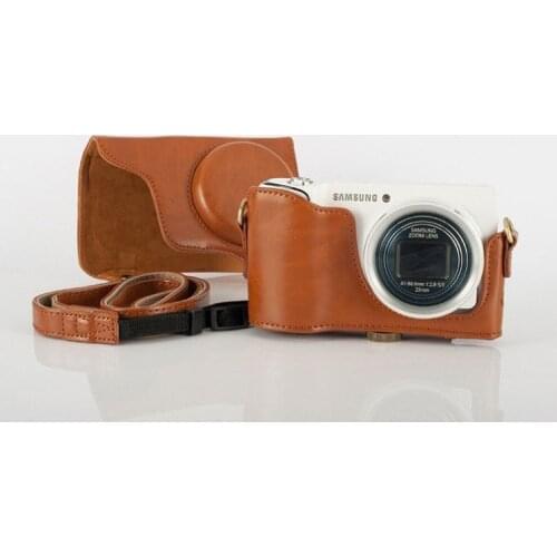 New High Quality Leather camera case bag cover for Samsung GALAXY EK-GC100 GC100 GC200 EK-GC-200 Brown
