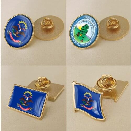 Seal of North Dakota State of United States of America Flag Lapel Pins/Broochs/Badges