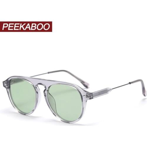 Peekaboo green retro sunglasses men polarized uv400 TR90 high quality big male glasses for women colored blue yellow gift items