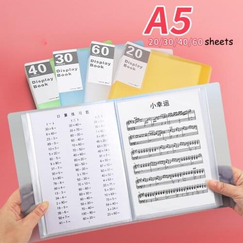 A5 Plastic Document Folder Display Book For Office School Reports 224x175mm