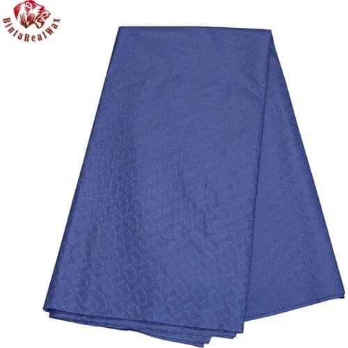 Dark Blue Polyester Jacquard Fabric Bazin Riche Solid Color Material for Sewing Men Robe Clothing 5 Yards/Lot Cloth CS3270