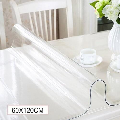 PVC Transparent Tablecloth Soft Glass Waterproof Table Cover Oilproof Easy To Clean Tablecloth Table Mat for Home Kitchen