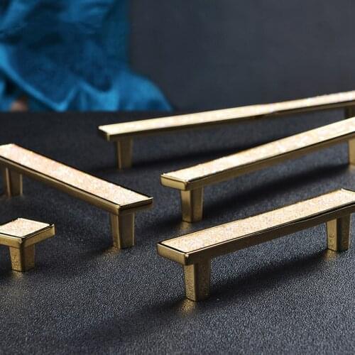 Crystal Diamond Drawer Handles Wardrobe Kitchen Cupboard Shoe Cabinet Knob Gold European Style Luxury Pulls Zinc Alloy