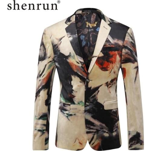 Shenrun Men Blazer Jacket Colorful Italian Style Casual Suit Jackets Party Prom Blazers For Man Stage Costume Single Breasted