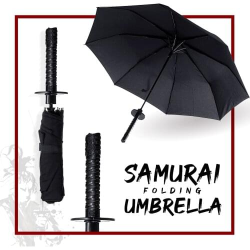 Katana Shape Folding Umbrella Automatic Open Sword Handle Parasol Sun Rain Proof