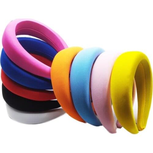Sponge Lining Cloth Fabric Wrapped 4cm wide plastic Hair band Head hoop Fashion Headwear ornament accessory