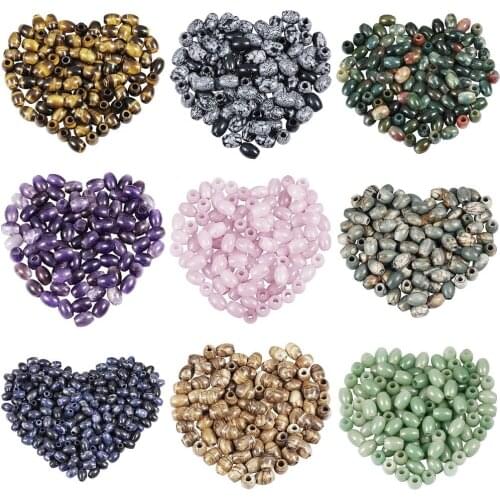 TUMBEELLUWA 1Lot (20Pc) Oval/Square/Heart Crystal Gem stone Large Hole Loose Charm European Beads for Bracelet,Jewelry Makings