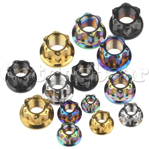 Catdogbear Titanium NutsTitanium Nut M6 M8 M10 M12 1.25 Pitch M14 1.5 Pitch M16 1.5 Pitch Torx Flange Nut Hexagon Titanium Nuts