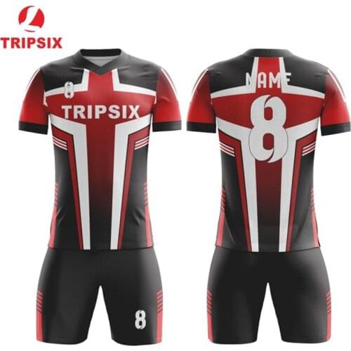 Top Quality Sublimation Custom Soccer Jersey V Neck Customized Name Number Soccer Team Uniform Sportswear