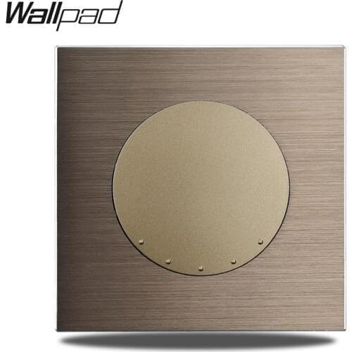 Wallpad L6 1 Gang Momentary Contact Push Button Wall Switch For Blinds Curtain Roller Brown Brushed Aluminum Satin Metal Panel