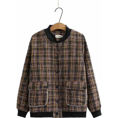 Plus size stand collar women loose kintted cotton jackets 2021 new spring autumn casual ladies jacket female Cardigan coats