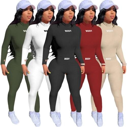 S-2XL 2021 Fashion Two Piece Set Fall Clothes For Women Casual Embroidery Long Sleeve Top And Pants Sets Wholesale Dropshipping