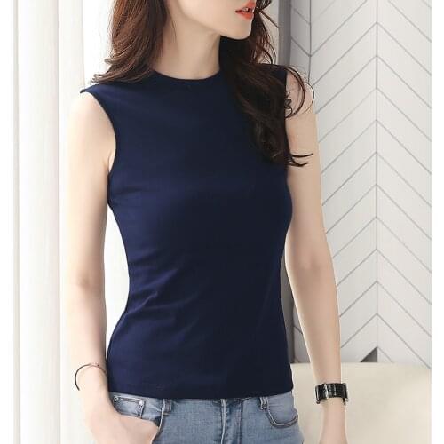 Womens Cotton Camis Solid color Female Slim Sleeveless Casual Vest Solid Color Crop Lower Cut Top For Ladies Fitness Vest Summer