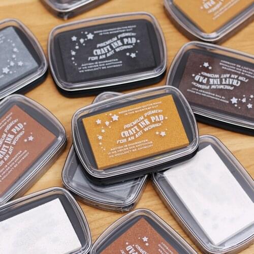 1pc big size Metallic creative colourful inkpad planner scrapbooking silicone stamp ink pad greeting card journal supplies