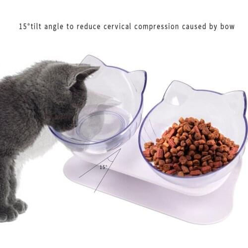 1 Pcs Cats Dogs Food Bowls Creative Non-Slip Tilting Style Pet Kitten Food Water Feeding Bowls Cats Feeder Supplies Accessories