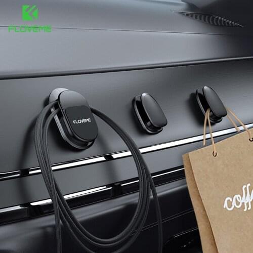 FLOVEME 3Pcs Universal Magnetic Hook Car Phone Holder Cable Wire Mini Hooker Wall Kitchen Magnet Phone Holder Car Holder Mount