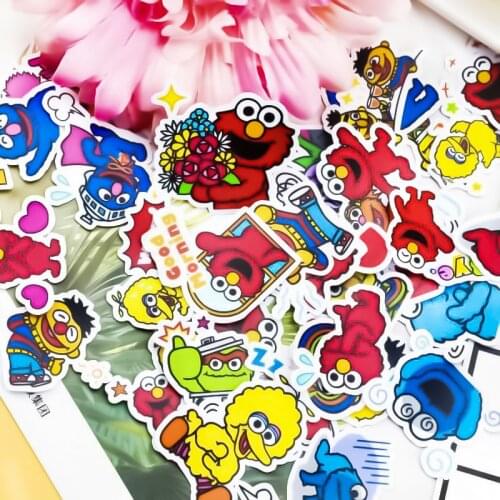 40pcs Creative Cute Self-made Sesame Street Scrapbooking Stickers /Decorative Sticker /DIY Craft Photo Albums kawaii