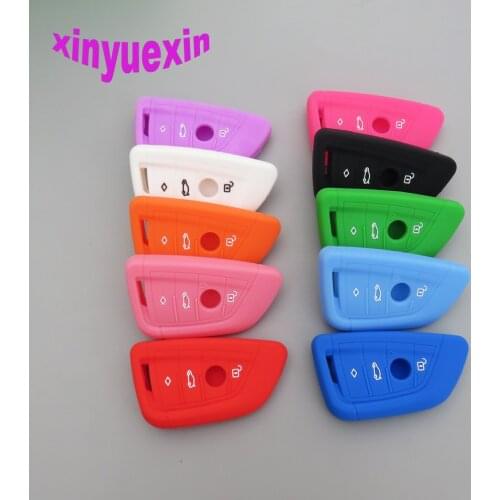 50 pcs Xinyuexin Silicone Car Key Cover Case For BMW 2016 2017 X4 X5 X6 540 740 750 5 7 series Smart Remote Key Case 4 Buttons