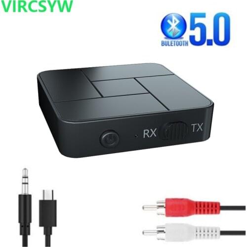 Bluetooth 5.0 Receiver Transmitter 3.5mm 3.5 AUX Jack RCA USB Dongle Wireless Audio Adapter Handsfree Call For TV PC headphones