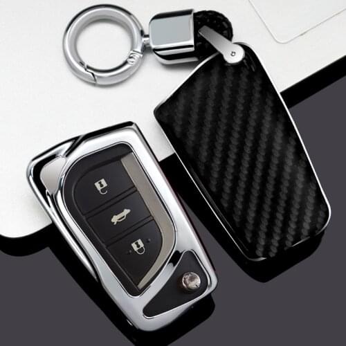 Zinc Alloy Car Key Cover Case For Toyota Auris Corolla Reiz Avensis Verso Yaris Aygo Rav4 Scion TC IM 2015 2016 2017 keychain